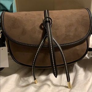 London Fog Mink Swuede Saddle Bag